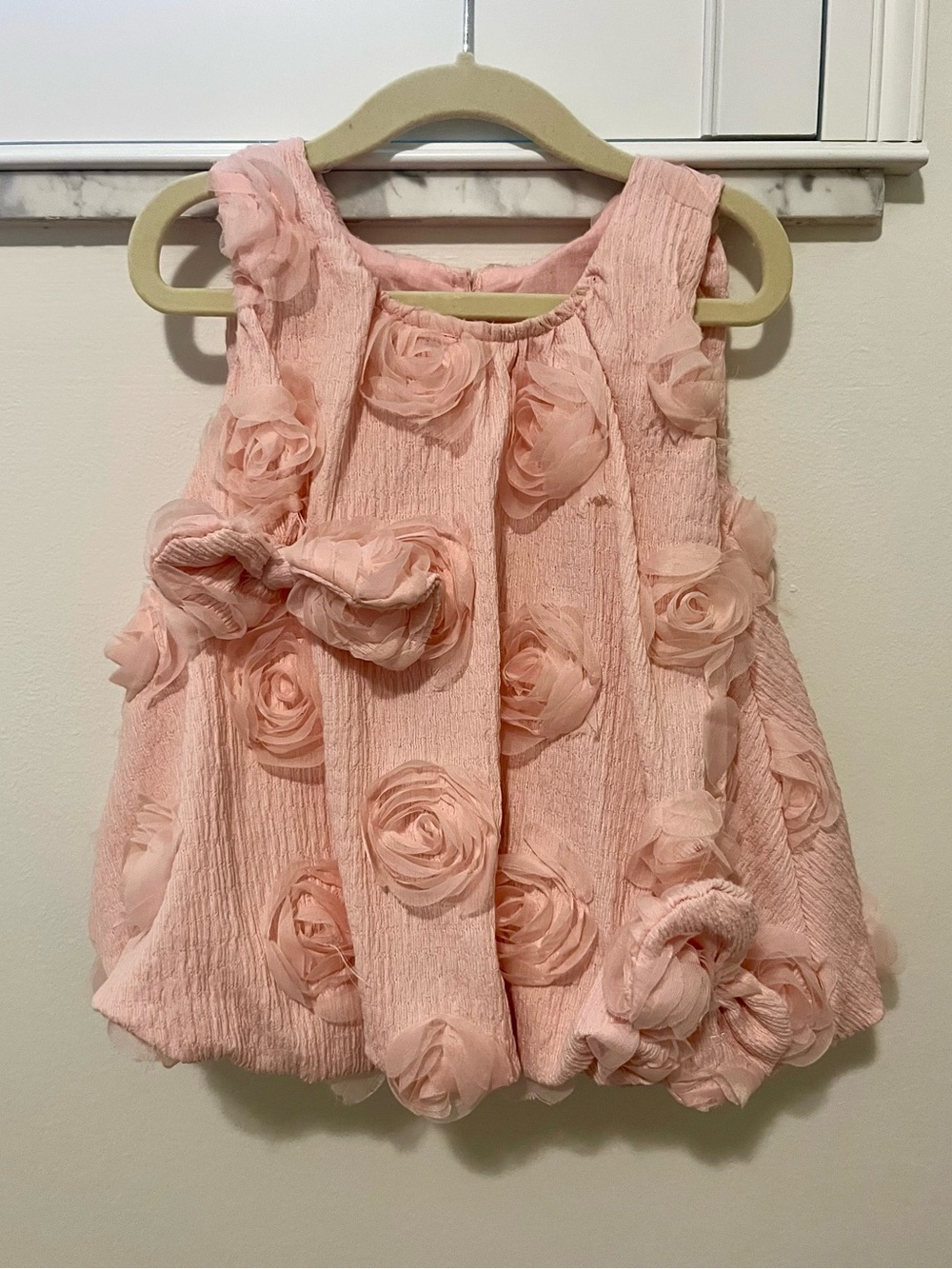 Pink Floral Rosette Girls' Formal Dress 18-24 mo